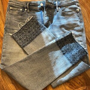 Ralph Lauren Size 12 - Sashiko Type Stitching at Bottom Open Hem Straight Leg